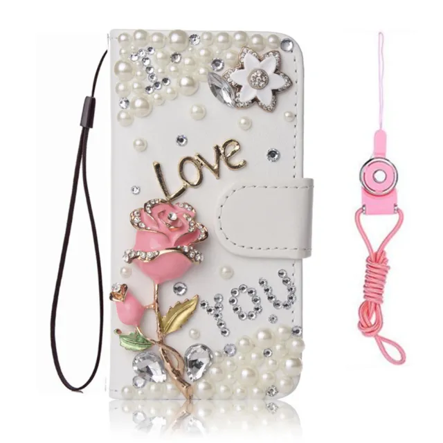 Bling Wallet Leather Women's Phone Case for iPhone 15/15 Plus/15 Pro/15 Pro Max