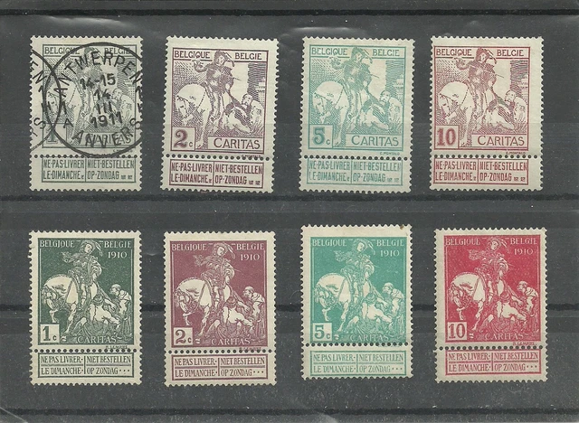 Belgien - Mi-Nr. 81 - 88 "Brüsseler Weltausstellung" postfr. mit Falz