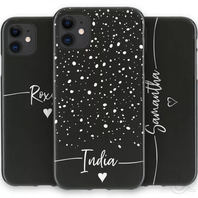 Personnalisé Initiale Téléphone Étui ; Nom Noir TPU Souple Pour Apple IPHONE 11