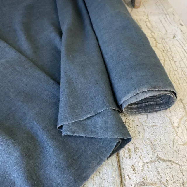 Antique Vintage Blue Dyed Bolt of homespun linen Grain sack Fabric French blue