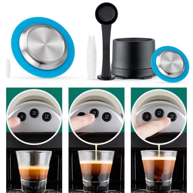 Complete Set of Refillable Coffee Capsule Pod Filters for Nespresso Zenius Pro