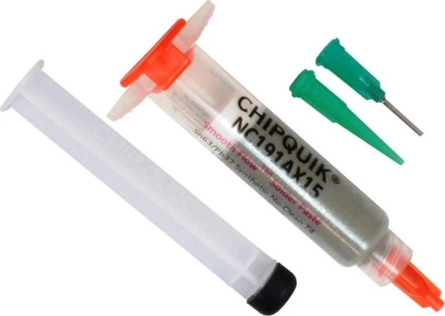 Chip Quik NC191AX15 Smooth Flow Leaded Solder Paste Sn63/Pb37 T4 15g Syringe