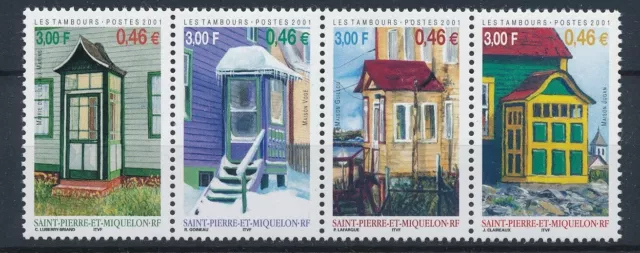 [BIN13331] SPM 2001 Houses good set of stamps in strip very fine MNH