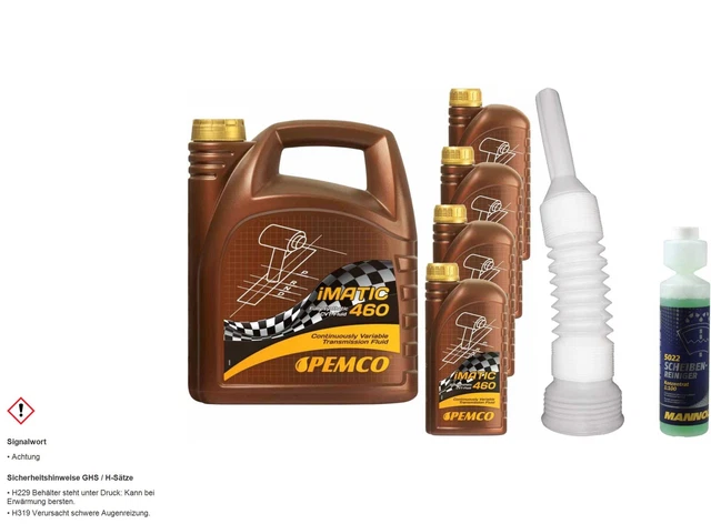 9L pemco Imatic 460 Cvt-Fluid Huile de Transmission Automatique Incl. Tuyau