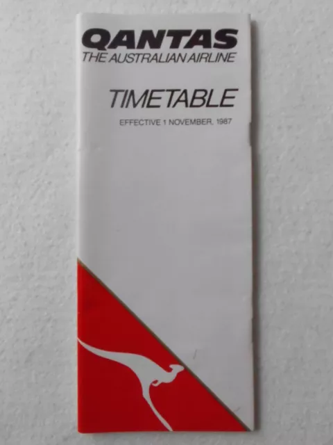 System Timetable Qantas Airways 1987 Route Map