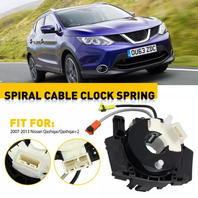 Car Squib Clock Spring Sensor Spiral Cable 2 Plugs For Nissan Qashqai 2006-2013