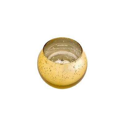 Mega Candles - 2" x 2.25" Mercury Glass Fish Bowl Candle Holder - Gold, 1PC