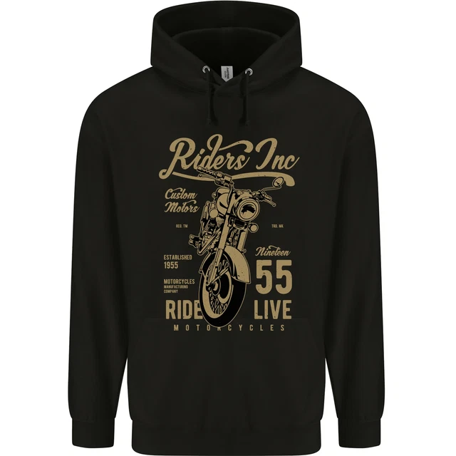 Felpa con cappuccio Riders Inc Motociclo Cafe Racer Bicicletta Bambini Bambini