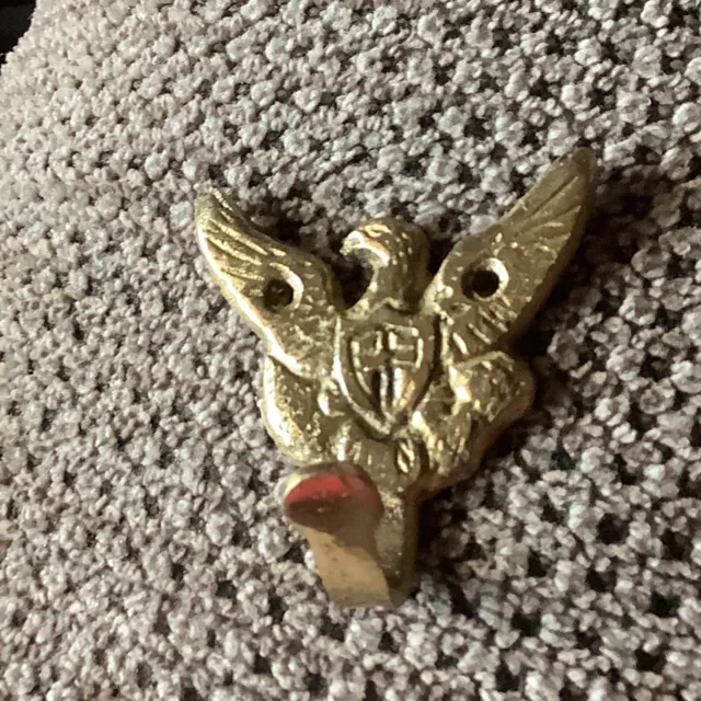 Vintage Brass American Eagle Hook Coat Hanger 1 5/8” T x 1 1/2” W