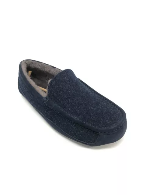 UGG Men's Ascot Wool Slippers Dark Sapphire Blue 1103890 House Shoes