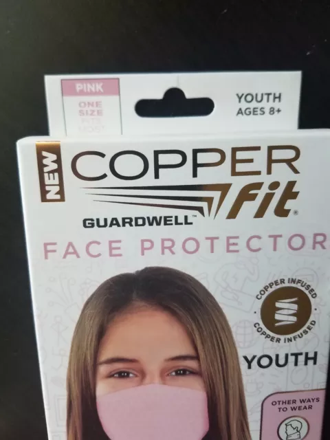 NIB Copper Fit Guardwell Face Protector YOUTH Mask PINK Cooling GAITOR 2