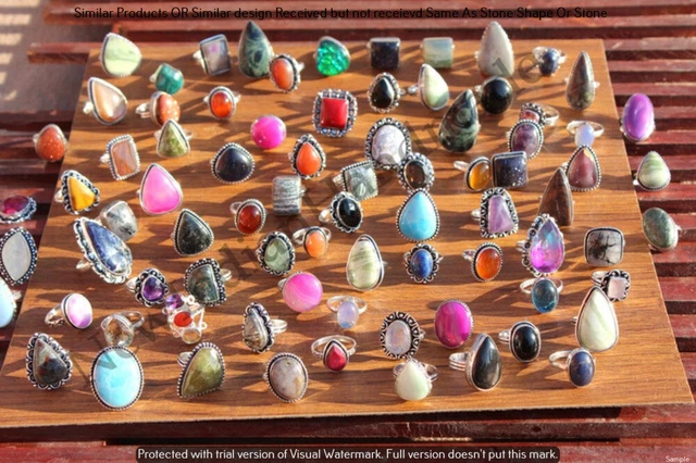 Coral & Mixed 10 Piece Wholesale Ring Lots 925 Sterling Silver Ring NRL-784