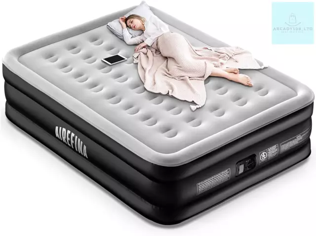 Airefina King Inflatable Air Mattress/Bed with Built-in pump Double/King