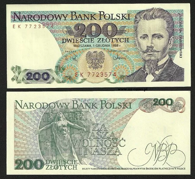 200 Zlotych - Sto Banknote From Poland  - Mint Unc Condition - Polish Zloty