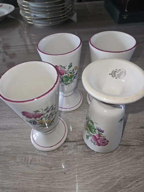 Lot De 6 Mugs Mazagran Céramique Vintage - Motif Tacots/voitures Anciennes - Occasion