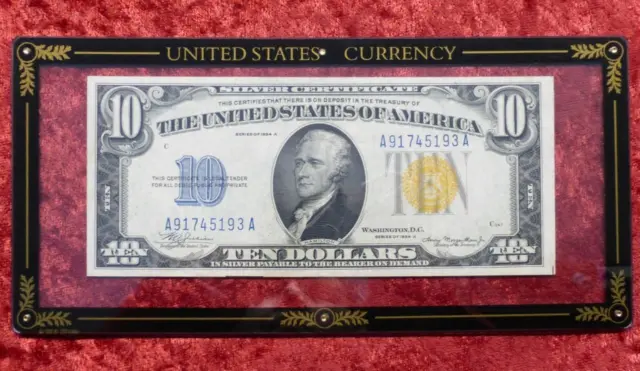 1934 A Yellow Seal North Africa WWII United States $10 Silver Certificate Note