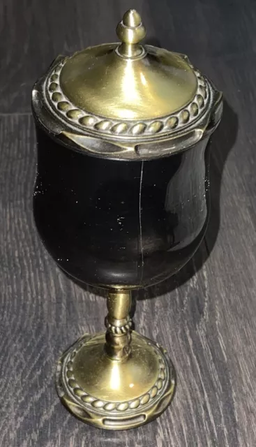 Vintage Brass AMEROCK CARRIAGE HOUSE Pedestal Dish Plastic/Brass