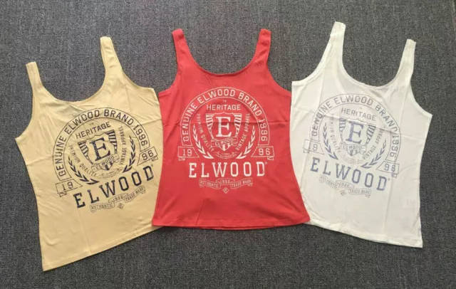 Elwood Ladies Muscle Tank Top Sleeveless Regular Fit Soft Casual Basic T Shirts