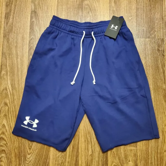 UNDER ARMOUR SHORTS Men Small Purple Rival Terry Shorts 10