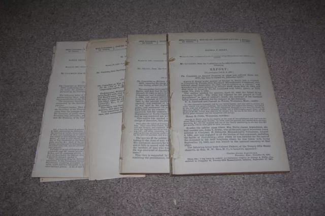 Lot of 4 Civil War Invalid Pensions Reviewed 1886 Government Documents