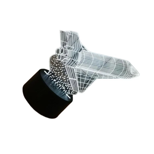 3 D 3D Illusion LED Light Table Lamp Night Desk Bedside Rocket £10.15