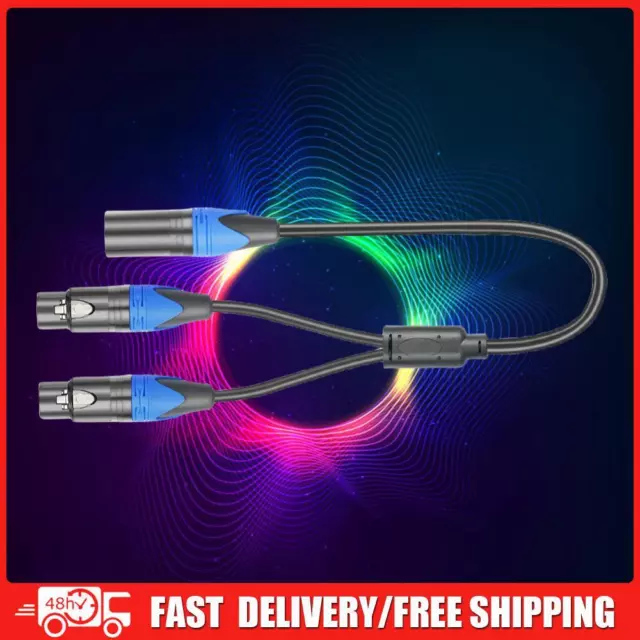 50cm Female To 2 Male XLR Y Cable Microphone Splitter Cord Durable for Mixer