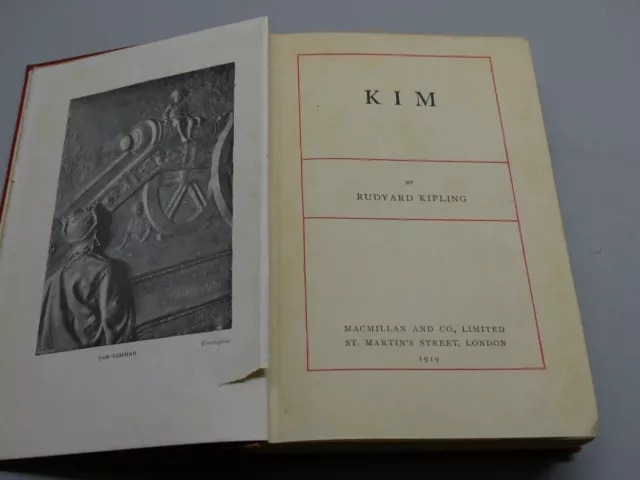 Rudyard Kipling, Kim, Macmillan, 1919, elephant, ganesh, svastika, illustré paln 3