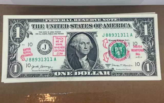 Where's George Note Random Serial Number Collectible Crisp Trackable Dollar Bill