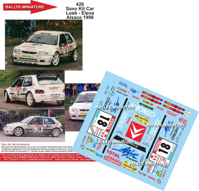 Décalcomanies 1/43 CITROEN SAXO KIT CAR Rallye Du Var 1999 - Ref 0270, Marque Rallye Miniature