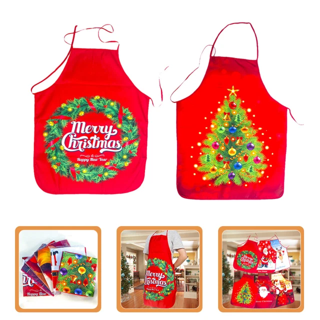 2 piezas delantal fiesta de Navidad entrega decoraciones para adultos señorita
