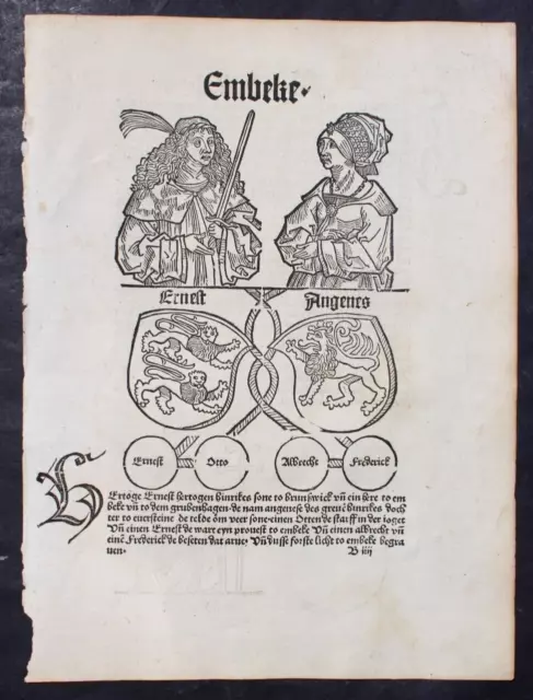 Deutsche Inkunabel,Cronecken Der Sassen,Von Conrad Botho, Schöffer,Mainz,1492,,-