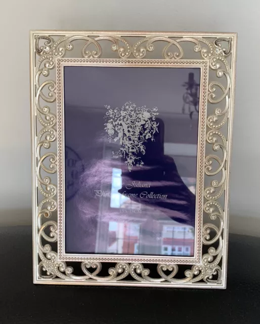 Silver Metal Photo Frame with Filigree diamante design 5” x 7”The Juliana Collec