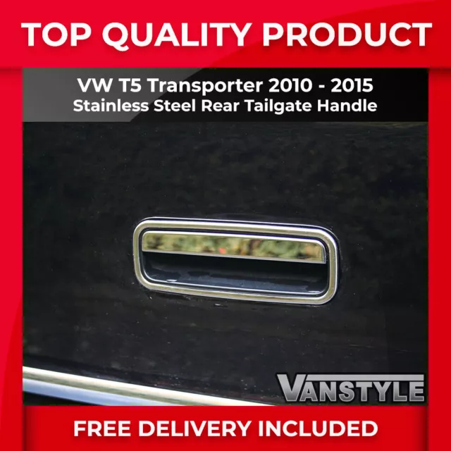 Fits Vw T5 Transporter 10-15 Chrome Tailgate Rear Door Handle Cover Stainless