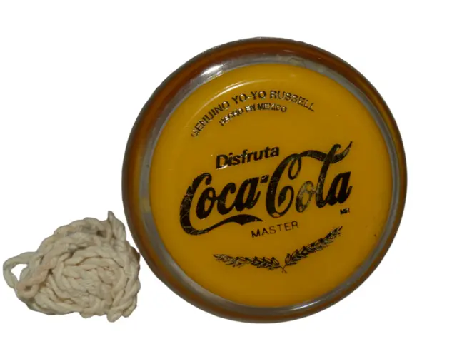 Vintage Rare Toy Mexican Genuine Yo-Yo Russel Master Coca Cola Yellow I