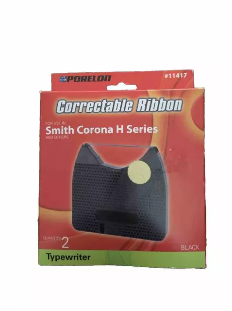 2 Pc Porelon Typewriter ribbon Smith Carona series H Correctable Ribbon #11417
