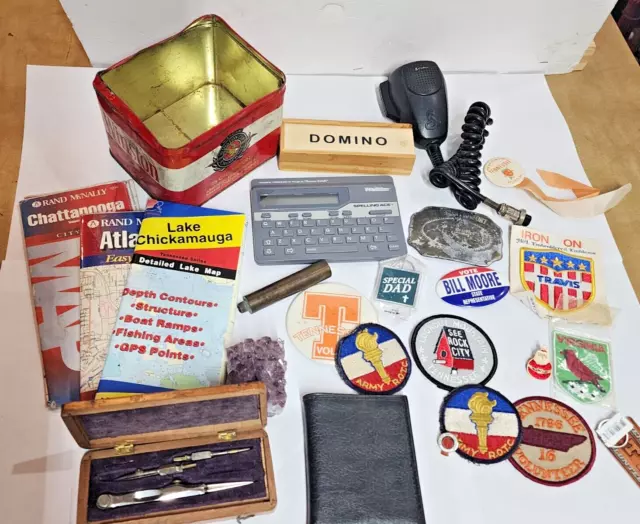 Junk Drawer Lot Patches Maps Pins Amethyst Dominos More Big Lot