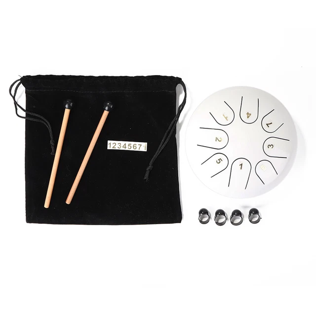TTSAM 6 Zoll Ethereal Steel Tongue Drum 8 Tune Hand Pan Drum Tank mit Schl?eln D