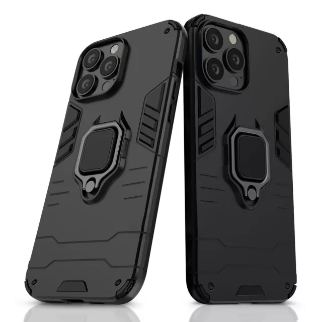 Case For iPhone 14 13 12 Pro Max 11 XR X 8 7 Shockproof 360 Ring Stand Cover