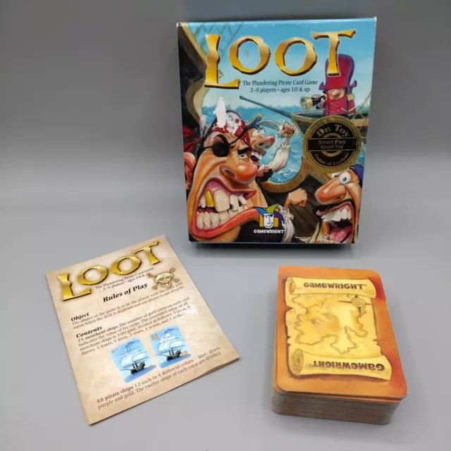 Loot The Plundering Pirate Card Game Age 10+ GameWright 2005 All Cards Complete