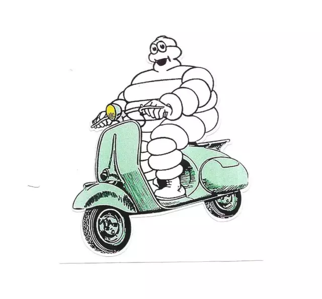 Rare / Autocollant - Michelin : Bibendum Scooter Vespa Pneu Tyre / Stickers