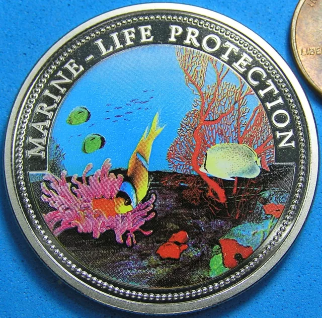 Palau $1 Dollar Colorized Coin, 1994 Proof, Mermaid & Marine-Life Clown Fish