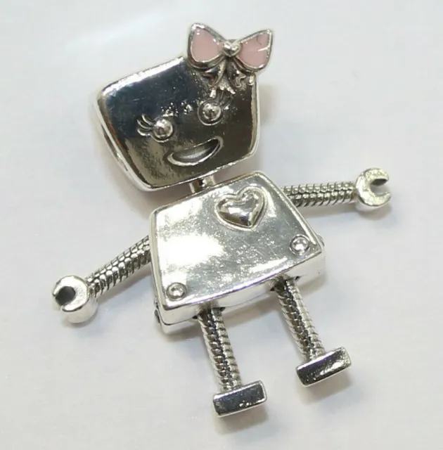 New Pandora Charm Bella Bot, Pink Enamel Sterling Silver Dangle 797141EN160 2