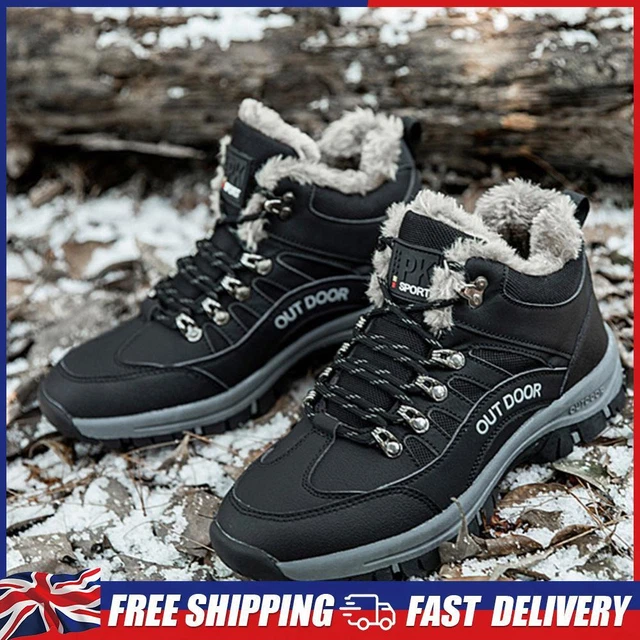 MENS ANKLE BOOTS Non Slip Winter Hiking Shoes Waterproof Cozy for