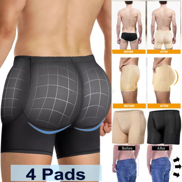 Men's Bum Butt Lifter Padded Boxer Underwear Hip Enhancer Elastic