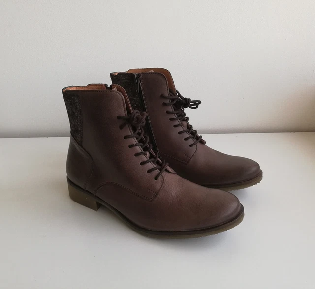 Chaussures Kickers Longstyle Pour Femme - Cuir Gris Foncé - Pointure 40 - Neuf Avec Boîte
