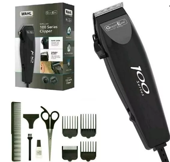 Wahl 100 Series-10 Piece Hair Cutting Kit Mains Clipper Trimmer Kit