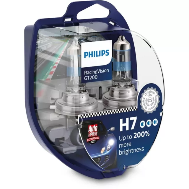 Glühlampe Halogen PHILIPS H7 RacingVision GT200 12V/55W, 2 Stück [T]