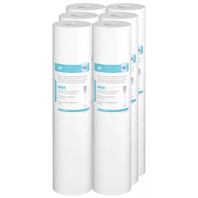 6 Pack 20"x4.5" Big Blue Sediment Water Filter Cartridge Replacement Whole House