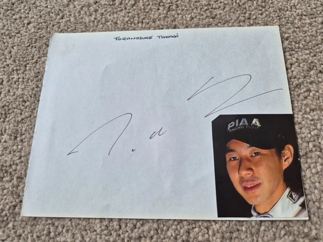 Autographe Tora Takagi, pilote japonais de FORMULE 1 1998