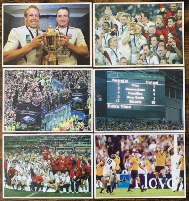 England v Australia 2003 Rugby World Cup Final Postcard Collection x 6